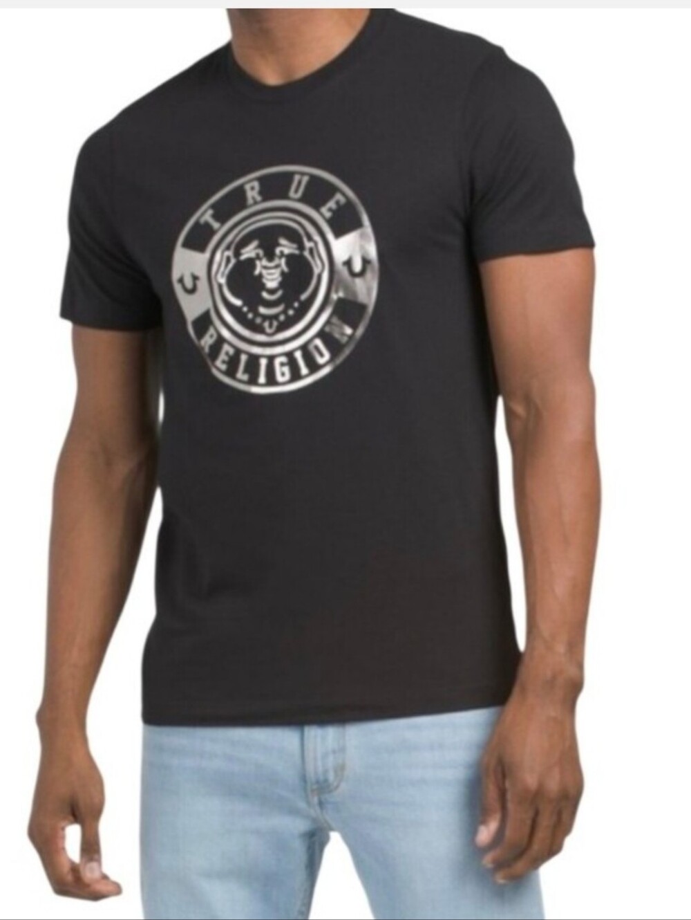 True Religion Men's Black Logo Crew Neck T-Shirt